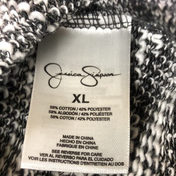 Jessica Simpson Danielle black space dyed crop top dolman sleeve size XL - Picture 6 of 10